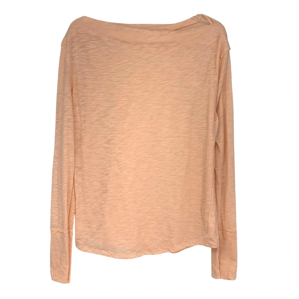 NEW We the Free x Free People Kimmi Peach Long Sleeve Tee T Shirt Sz S NWOT